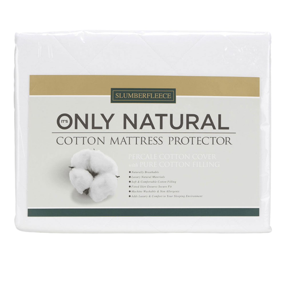 Slumberfleece Luxury Cotton Quilted Mattress Protector - Down & Cotton