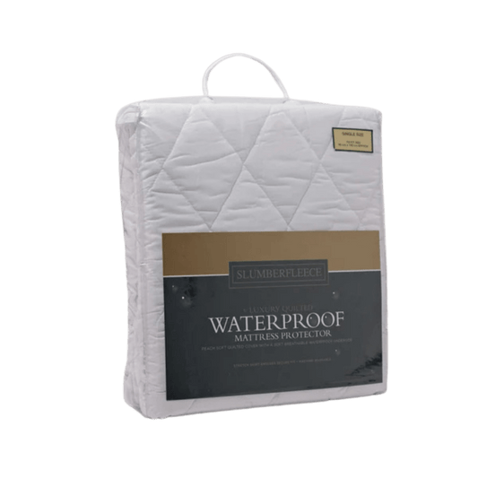 Slumberfleece Luxury Quilted Waterproof Mattress Protector - Down & Cotton